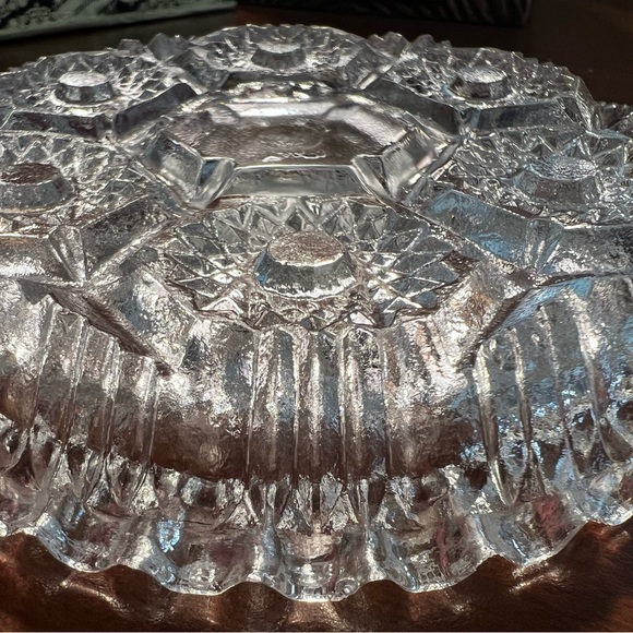 Vintage Cut Clear Glass Ashtray - Picture 5 of 5